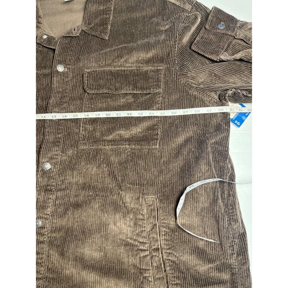 Arizona Jean Co Mens Brown Corduroy Long Sleeve Button Up Shirt Shacket 3XL - Picture 11 of 13